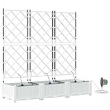 Garden Planter 3 pcs White 120 x 40 x 126 cm PP 42002920