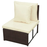 8 Piece Garden Lounge Set with Cushions Poly Rattan Brown 42992