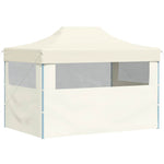 Professional Folding Party Tent with 3 Sidewalls 3x4 m Steel Cream 48893