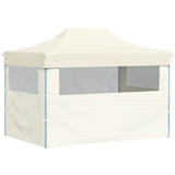 Professional Folding Party Tent with 3 Sidewalls 3x4 m Steel Cream 48893