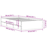 Bed Frame with Drawers without Mattress Smoked Oak 90x200 cm 3207298