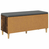 Hall Bench with Cushion with Door Smoked Oak 100 x 38 x 46 cm 891540