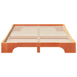 Bed Frame Brown 140 x 210 cm Solid Pine Wood 872901