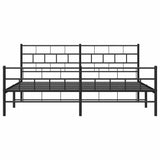 Metal Bed Frame without Mattress with Footboard Black 183x213cm 355682