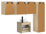 Bathroom Cabinet Set 5 pcs Sonoma Oak Engineered Wood 3407345