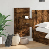 ZNTS Wall-mounted Bedside Cabinet with LED Lights Smoked Oak 848165