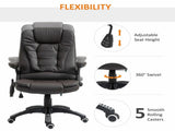 6-Point Massage Office with Seat Heated for Home Office, PU Leather High Back Executive Desk T3398P328215