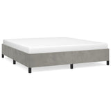 Bed Frame without Mattress Light Grey 135x190 cm Double Double Velvet 349881