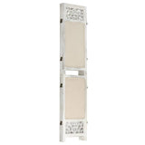 4-Panel Room Divider Cream 140x165 cm Fabric 338559