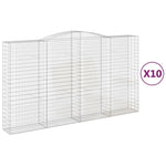 Arched Gabion Baskets 10 pcs 400x50x220/240 cm Galvanised Iron 3147082