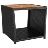 3 Piece Garden Lounge Set Black Poly Rattan&Solid Wood Acacia 3157665