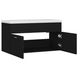 Sink Cabinet with Built-in Basin Black Engineered Wood 3070839