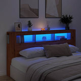 LED Headboard Artisan Oak 200x18.5x103.5 cm Engineered Wood 857693