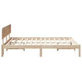 Bed Frame with Headboard Natural 140 x 200 cm Solid Pine Wood 872104