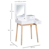 Dressing Table with Flip-up Mirror, Makeup Desk with 2 Drawers, Vanity Table Writing Desk for T3398P342390