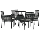 Garden Dining Set 5 pcs Black Poly rattan 3334942