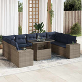 14 Piece Garden Sofa Set with Cushions Grey Poly Rattan Acacia 3326862