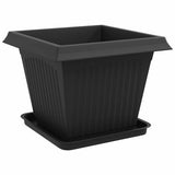 Plant Pots 24 pcs Black 43 x 43 x 33.5 cm Plastic 3403317