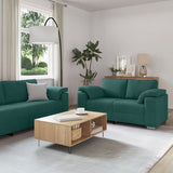 Sofa Set 2 pcs Dark Green 219 x 77 x 82 cm Fabric 3324745