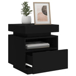 ZNTS Bedside Cabinets with LED Lights 2 pcs Black 40x39x48.5 cm 836787