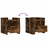 Bedside Cabinet Smoked Oak 45x50x50 cm Engineered Wood 848280