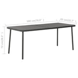 Dining Set Dark grey Steel with e-coated and powder-coated finish 3074477