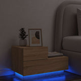 Bedside Cabinet with LED Lights Sonoma Oak 70x36x40.5 cm 836779