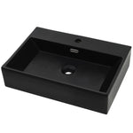 ZNTS Basin with Faucet Hole Ceramic Black 76x42.5x14.5 cm 142743