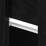 ZNTS Wall-Mounted Bedside Cabinets - Black Oak Engineered Wood 862735