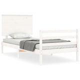 Bed Frame without Mattress White 100x200 cm Solid Wood 3195212