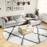 Shaggy Rug PAMPLONA High Pile Modern Cream and Black 280 cm 375381