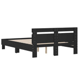 Bed Frame Black Engineered wood, Plywood Small Double Durable 3207449