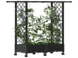 Raised Bed with Trellis and Roof Black 122.5 x 40 x 127 cm PP 3423026