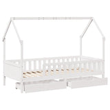 Kids Bed Frame with Drawers without Mattress 90x200 cm Solid Wood 3302033