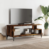 TV Cabinet Smoked Oak 102x40x41 cm Engineered Wood and Powder-coated Steel 842413