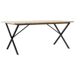 ZNTS Dining Table X-Frame 180x90x75.5 cm Solid Wood Pine and Steel 3282766