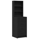 Dressing Table with Drawer 3 pcs Black Oak Engineered Wood 3334210