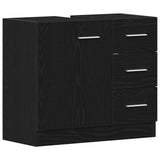 Sink Cabinet Black Oak 63x30x54 cm Engineered Wood 862022