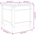 ZNTS Garden Planter 40x40x39 cm Solid Wood Pine 825247