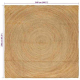 Area Rugs Natural 240 x 240 cm Jute 42010526