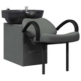 Shampoo Chair Dark Grey and Black 63 x 141 x 92 cm Fabric 42009074