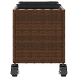 Garden Planters with Wheels 2 pcs Brown 107x32x38 cm Poly Rattan 3210526