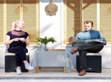 Set of 2 Rattan Storage Ottoman, Outdoor Footstool with Removable Cushions, Garden Storage Seat for T3398P323784