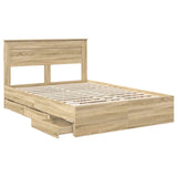 Bed Frame with Drawer Sonoma Oak 150 x 200 cm Engineer Wood 3409839