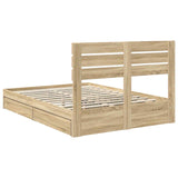 Storage Bed with Drawer Sonoma Oak 150 x 200 cm Engineered Wood 3411560