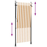 Outdoor Roller Blind Orange and White 100x270 cm Fabric&Steel 368768