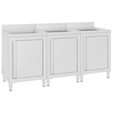Commercial Kitchen Sink Cabinets 3 pcs Stainless Steel 3058274