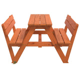 Picnic Table for 4 Kids with Umbrella Hole Solid Wood Fir 4008986