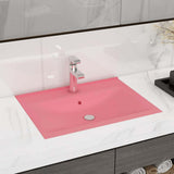 Luxury Basin with Faucet Hole Matt Pink 60x46 cm Ceramic 147021