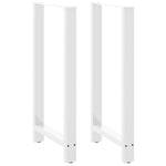 ZNTS Coffee Table Legs White 2 pcs 60x cm Steel 4013357